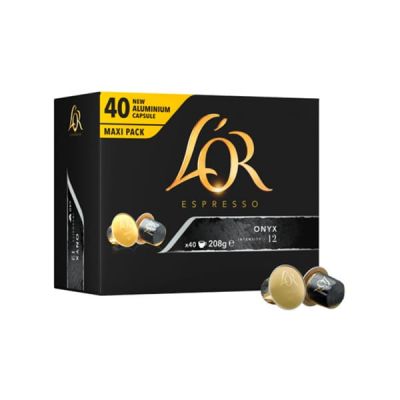 Capsule LOR in alluminio, Espresso Onyx, compatibili con Nespresso