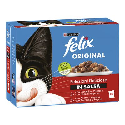 Felix Gatto Original, Le Ghiottonerie Multipack, Selezioni in Salsa 10x85gr