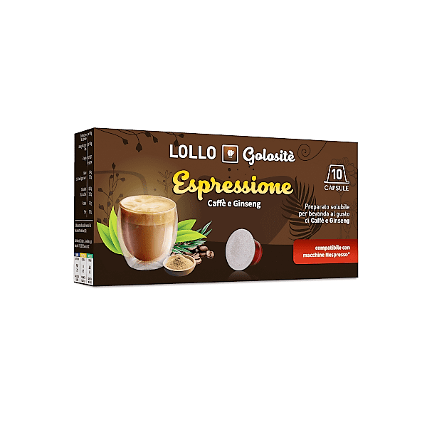 Caffe al Ginseng - Capsule Lollo Caffe Compatibili Nespresso - 10 pezzi
