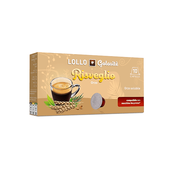 Caffe dOrzo Solubile - Capsule Lollo Caffe Compatibili Nespresso - 10 pezzi