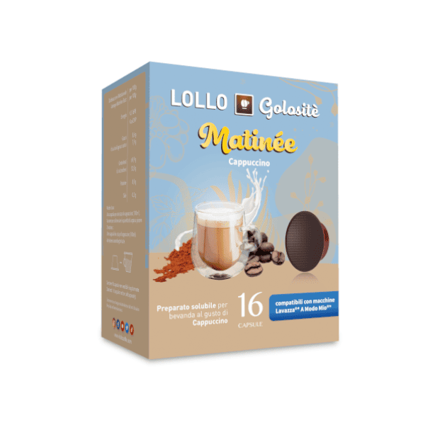 Cappuccino solubile - Capsule Lollo Caffe Compatibili A Modo Mio - 16 pezzi
