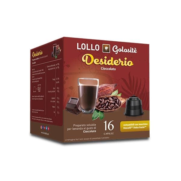 Cioccolato solubile - Capsule compatibili Nescafe Dolce Gusto - Lollo Caffe - 16 pezzi