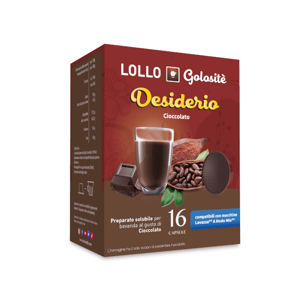 Cioccolato Solubile in Capsule Lollo Caffe Compatibili A Modo Mio - 16 Pezzi