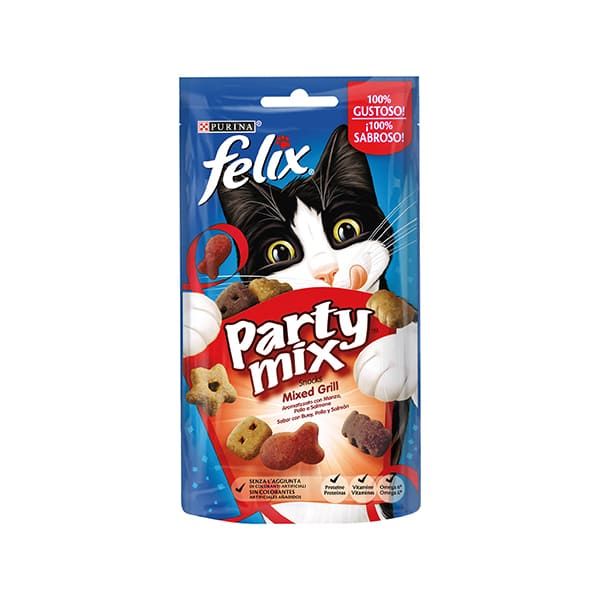 Felix Party Mix Gatto Mixed Grill Manzo - Pollo e Salmone - 60 Gr