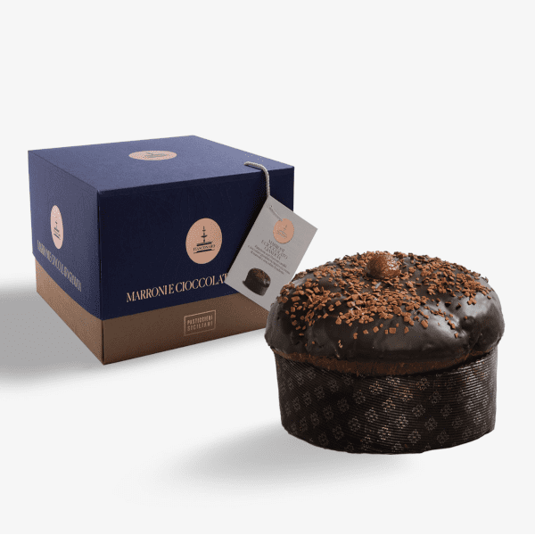 Fiasconaro Marron Noir - Panettone con canditi di marroni e gianduia - 1kg