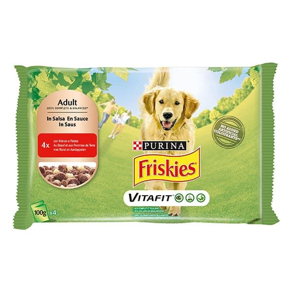 Friskies Cane - Bocconi in salsa con Manzo e Patate - 4x100gr