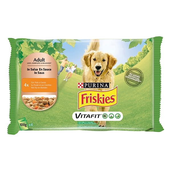 Friskies Cane - Bocconi in salsa con Pollo e Carote - 4x100gr