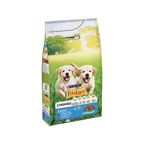 Friskies Crocchette per Cani Junior con Pollo - Verdure e Latte - 15kg