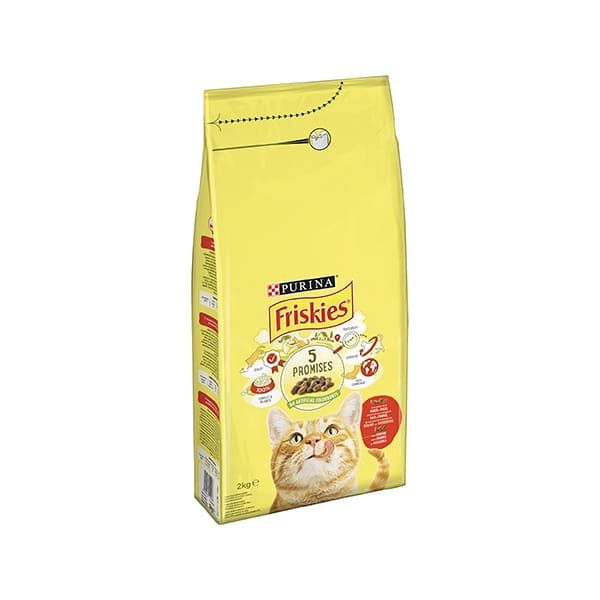 Friskies Gatto crocchette Adult con mix di Manzo - Pollo e Verdure - 2 Kg