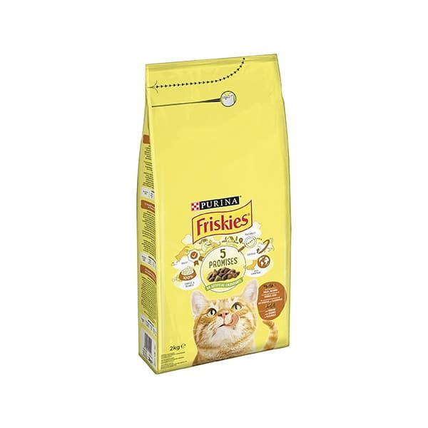 Friskies Gatto crocchette Adult con mix Pollo - Tacchino e Verdure - 2 Kg