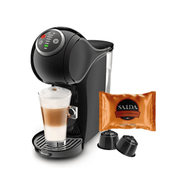 Genio S Plus - Macchina da Caffe Nescafe Dolce Gusto colore nero  60 Capsule Saida Orange Crema