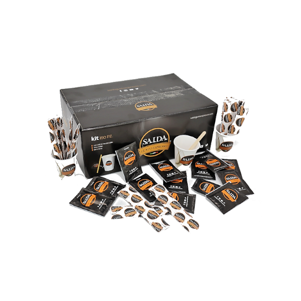 Kit Caffe Bicchierini palettine e zucchero di Saida Gusto Espresso da 150 pezzi