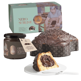 Colomba Nero Sublime Fiasconaro, con Crema al Cioccolato di Modica da spalmare, 1Kg