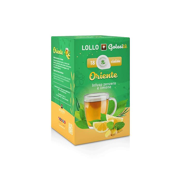Infuso Zenzero e Limone in cialde ESE 44 di Lollo Caffè, 18 pezzi