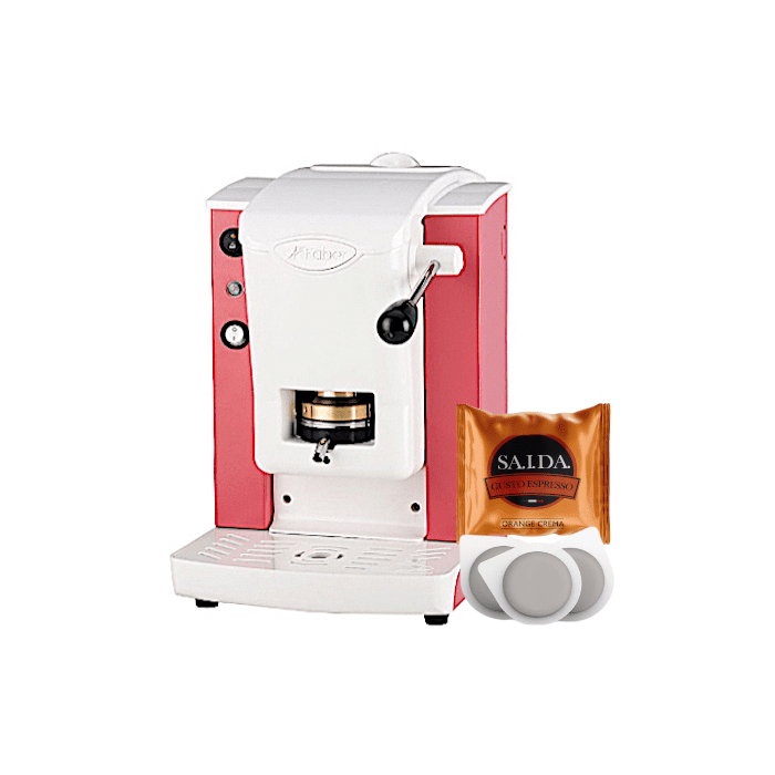 Faber Slot Plast macchina da caffè con 200 cialde Saida Orange Crema e bicchierino omaggio