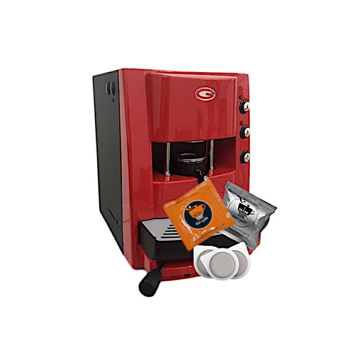 Grimac Macchina Caffè+100 Cialde Caffè Orange Crema+50 Red Dek