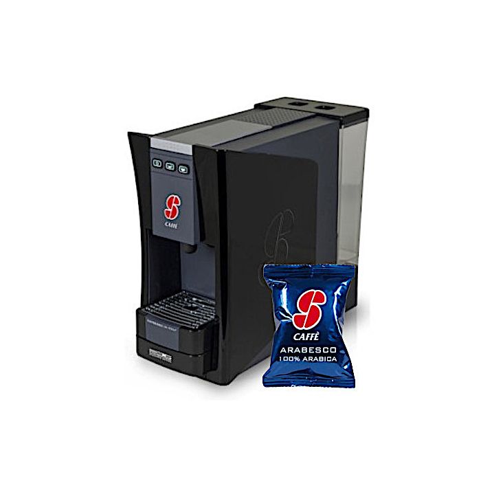 S.12 Macchina da Caffè Essse Caffè, sistema Espresso + 100 capsule miscela Arabesco