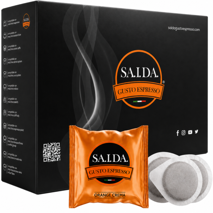 Cialde Saida Gusto Espresso, formato ESE 44, miscela Orange Crema