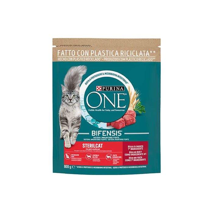 Purina One Sterilcat per Gatti, con Manzo e Frumento, Bifensis 800 Gr