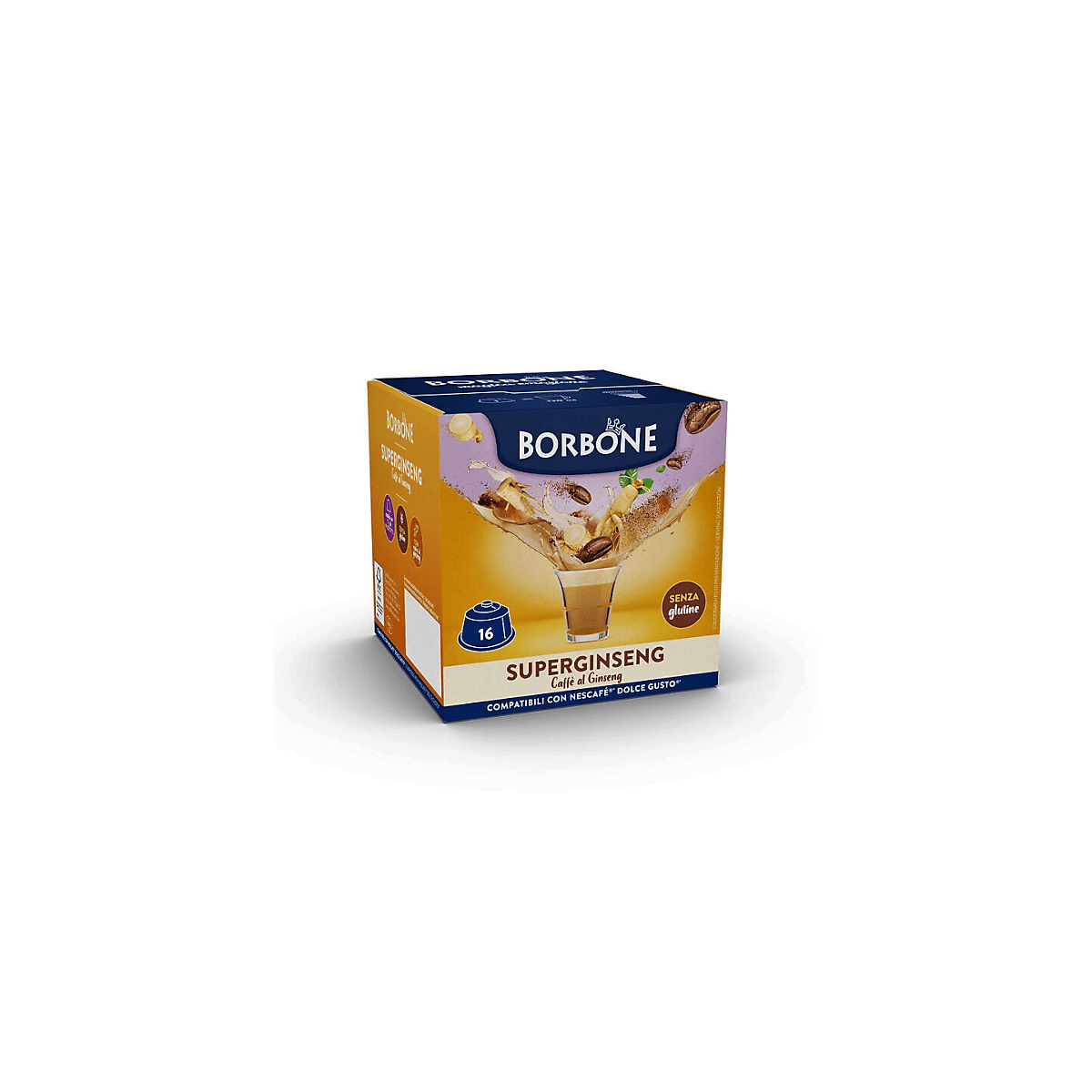 Caffè al Ginseng, Capsule Compatibili con Dolce Gusto, Caffè Borbone, 16 pezzi