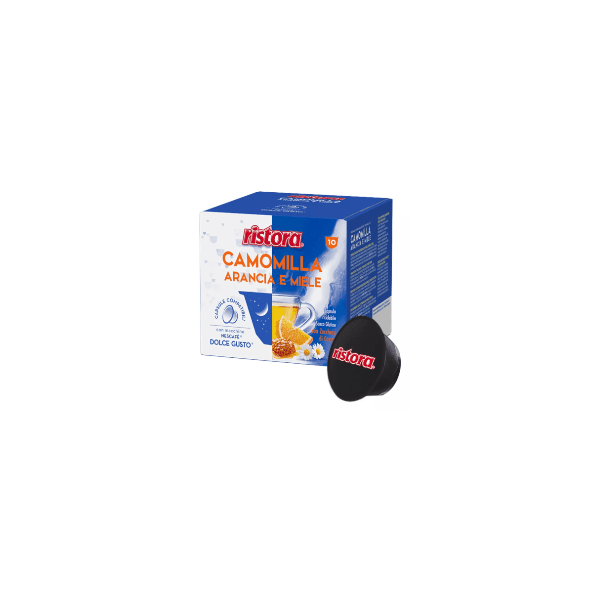 Camomilla Arancia e Miele Ristora in Capsule Compatibili Dolce Gusto, 10 pezzi