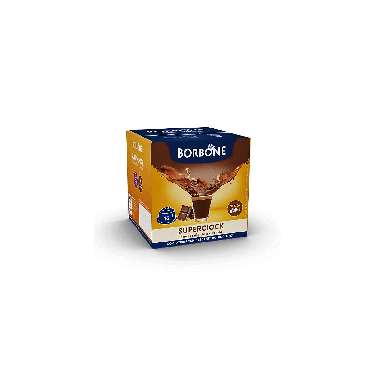 Capsule Cioccolata Caffè Borbone compatibili Dolce Gusto, Superciock 16 pezzi