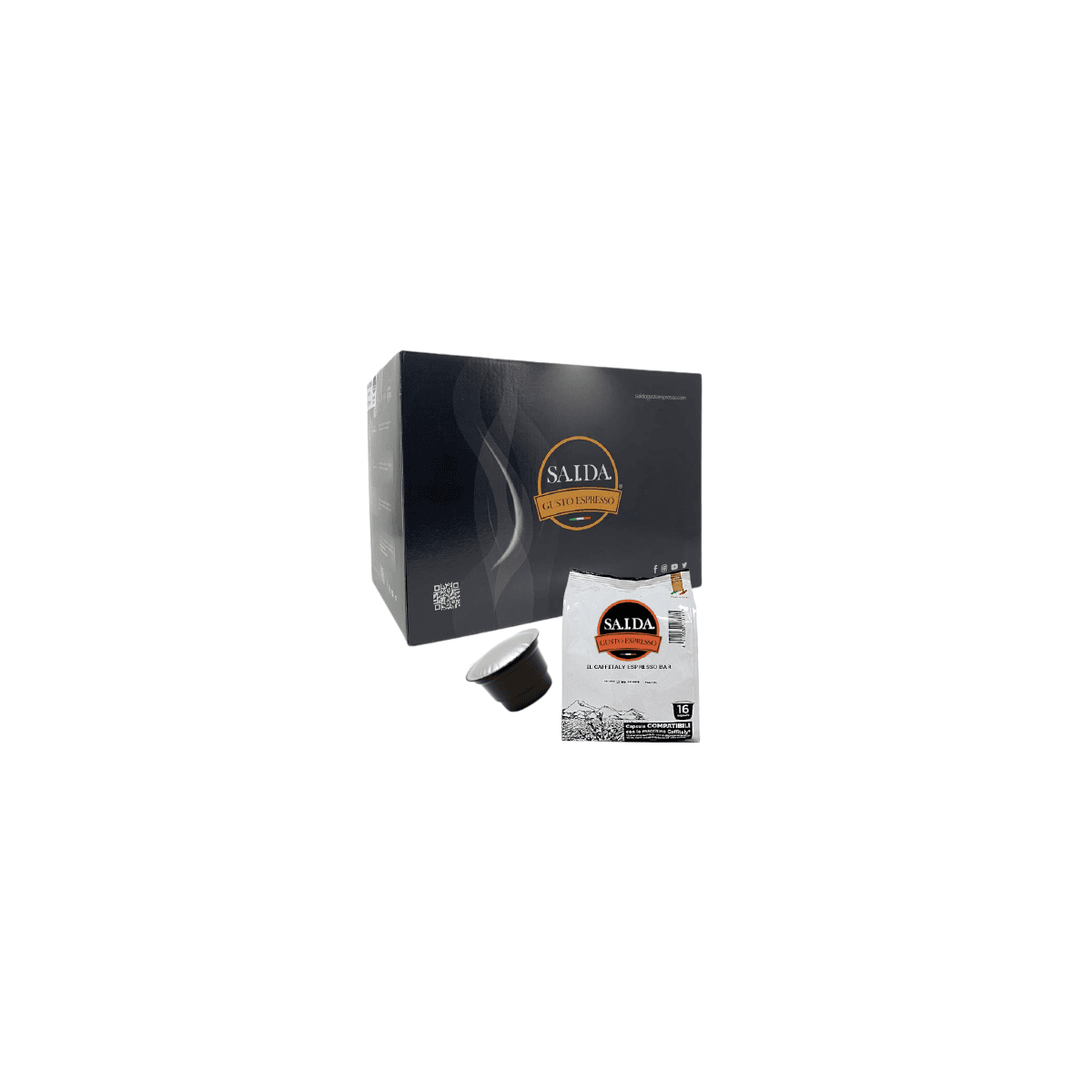 Capsule Saida Gusto Espresso Compatibili Caffitaly, miscela Black Bar