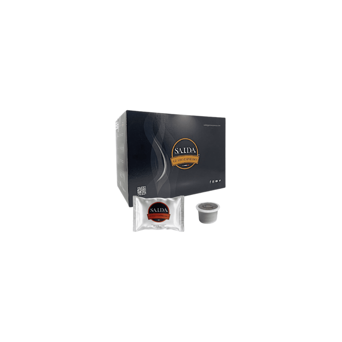 Capsule Saida Gusto Espresso Compatibili Aroma Vero e Fior Fiore Coop, miscela White Casa