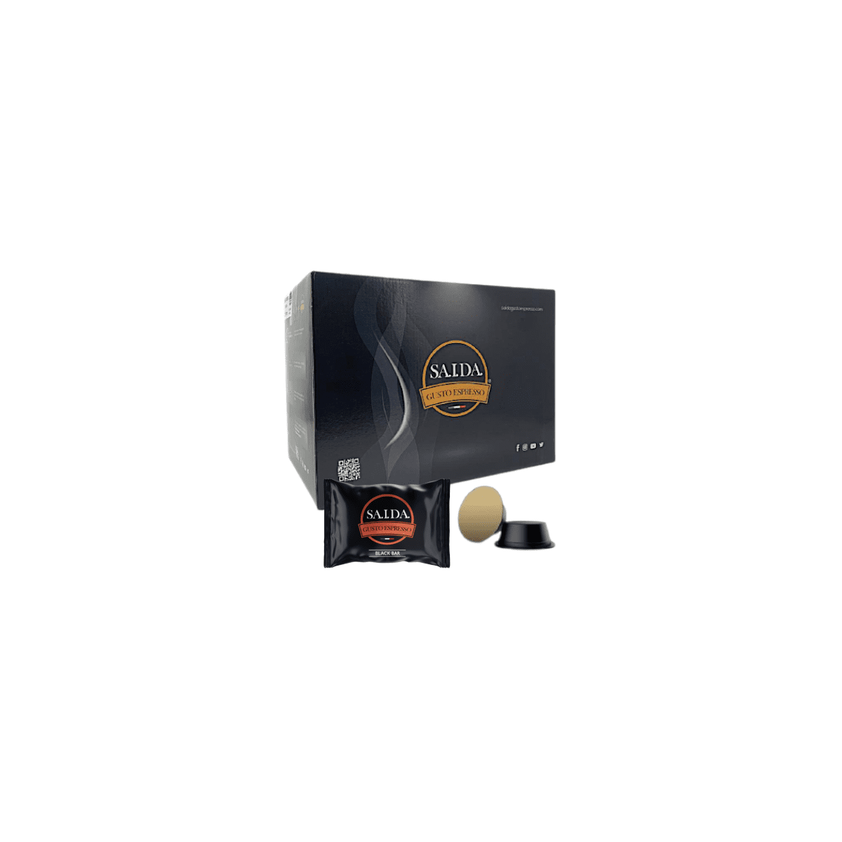 Capsule Saida Gusto Espresso Compatibili per Lavazza Firma e Vitha Group, miscela Black Bar