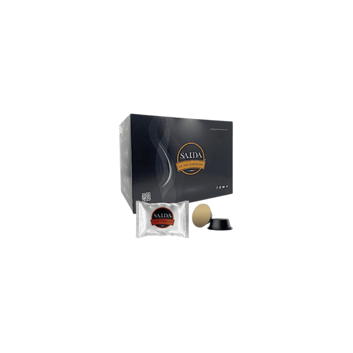 Capsule Saida Gusto Espresso Compatibili per Lavazza Firma e Vitha Group, miscela White Casa