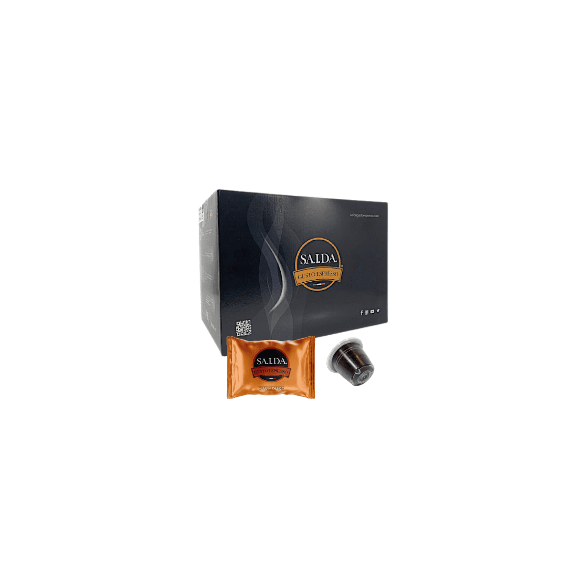 Capsule Saida Gusto Espresso Compatibili con Nespresso, miscela Orange Crema