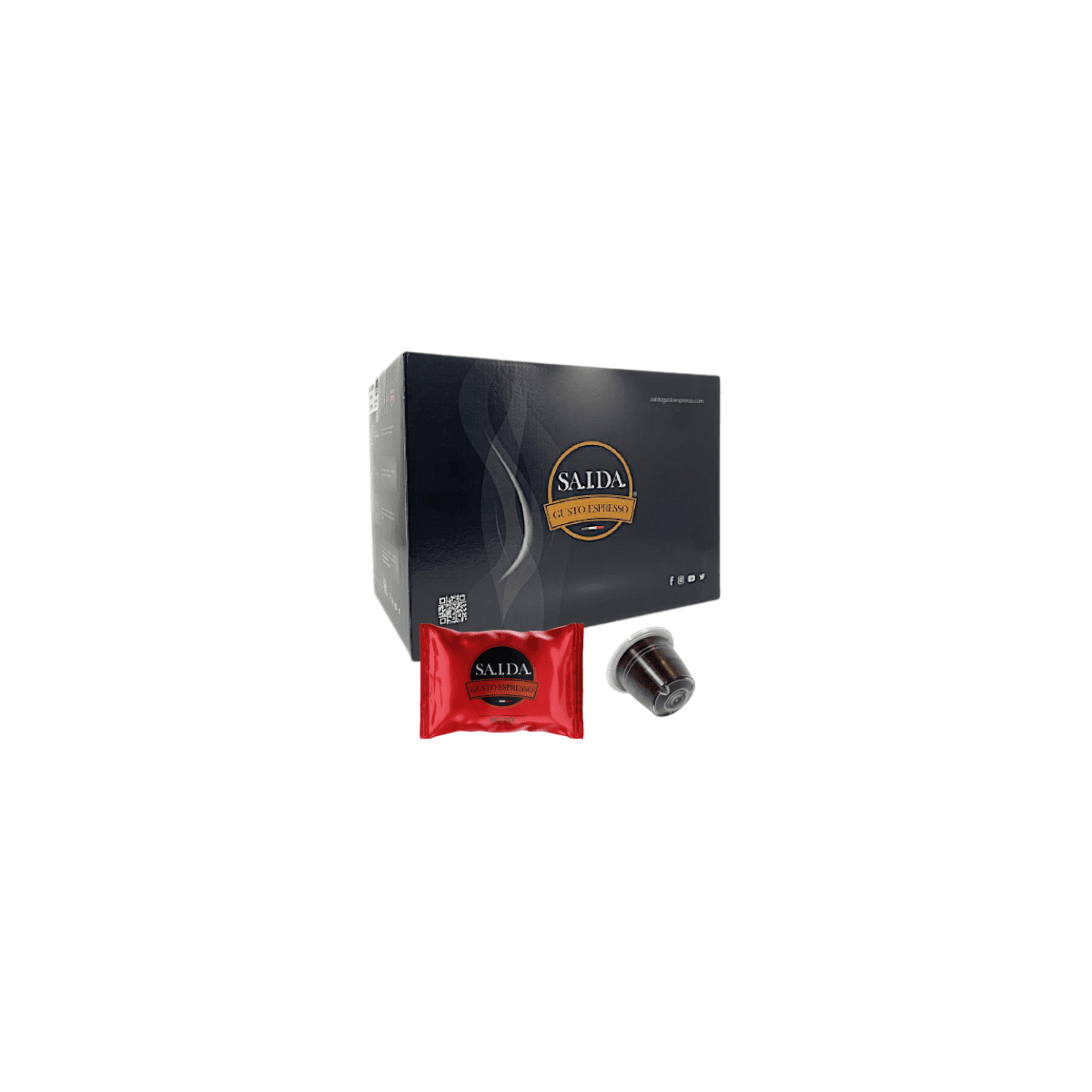 Capsule Saida Gusto Espresso Compatibili con Nespresso, miscela Red Dek