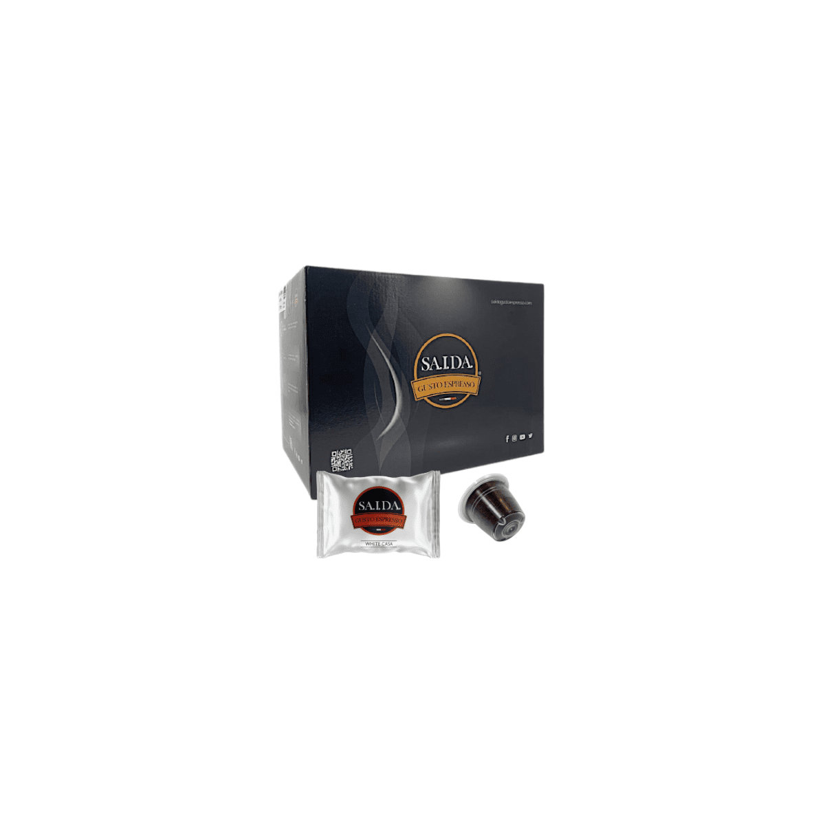 Capsule Saida Gusto Espresso Compatibili con Nespresso, miscela White Casa