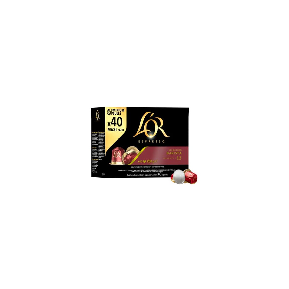 Capsule LOR in alluminio, Espresso Barista, compatibili con Nespresso