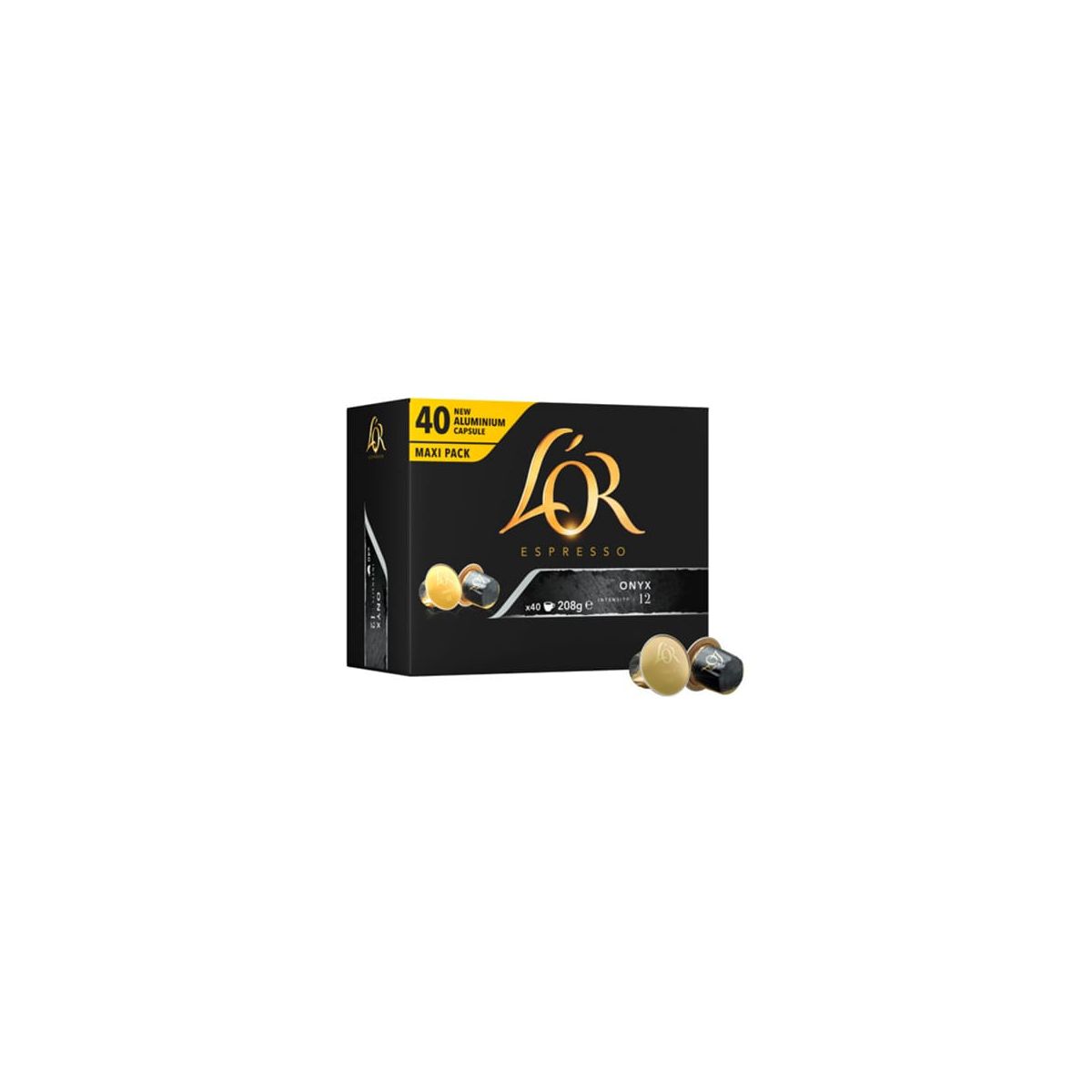 Capsule LOR in alluminio, Espresso Onyx, compatibili con Nespresso