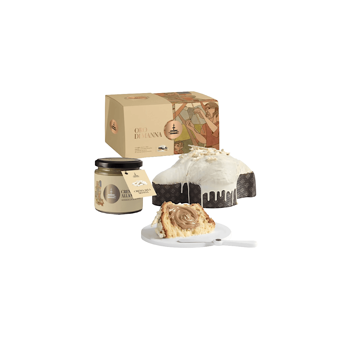 Colomba Oro di Manna Fiasconaro con crema alla manna da spalmare, 1Kg