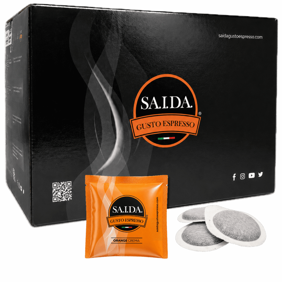 Cialde Saida Gusto Espresso, formato ESE 44, miscela Orange Crema