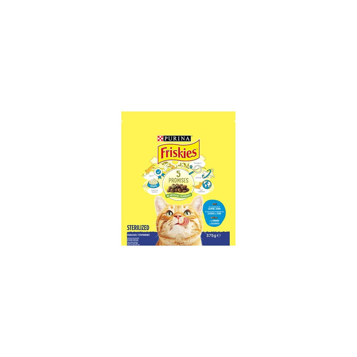 Friskies Croccantini per Gatti Sterilizzati Salmone, Tonno e Verdure, 375gr 