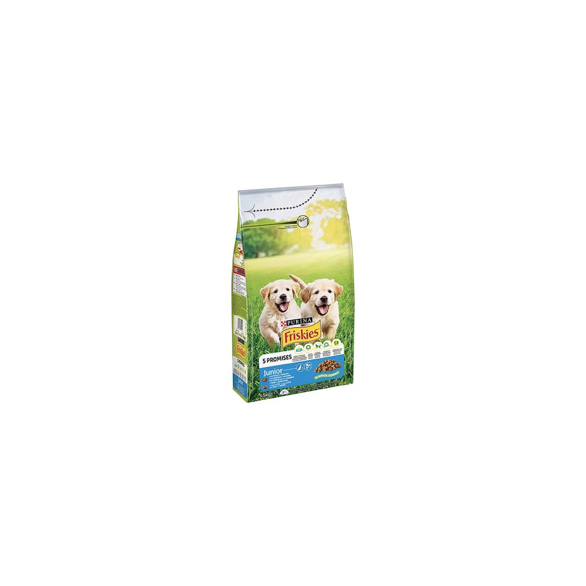 Friskies Crocchette per Cani Junior con Pollo, Verdure e Latte, 1.5kg