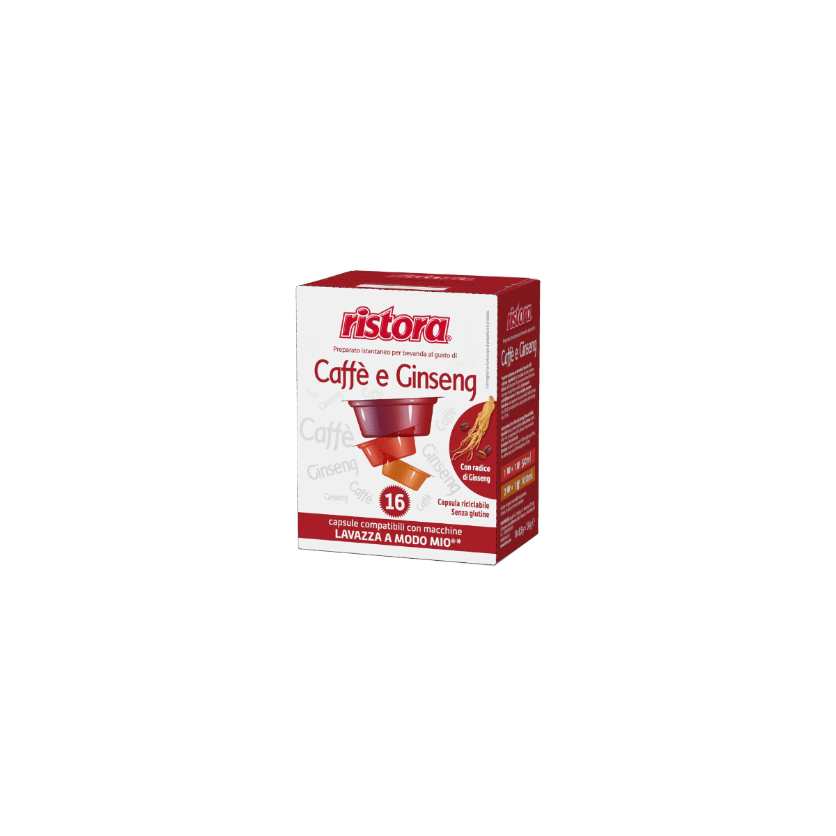 Ginseng Solubile Ristora in capsule compatibili A Modo Mio, 16 pezzi
