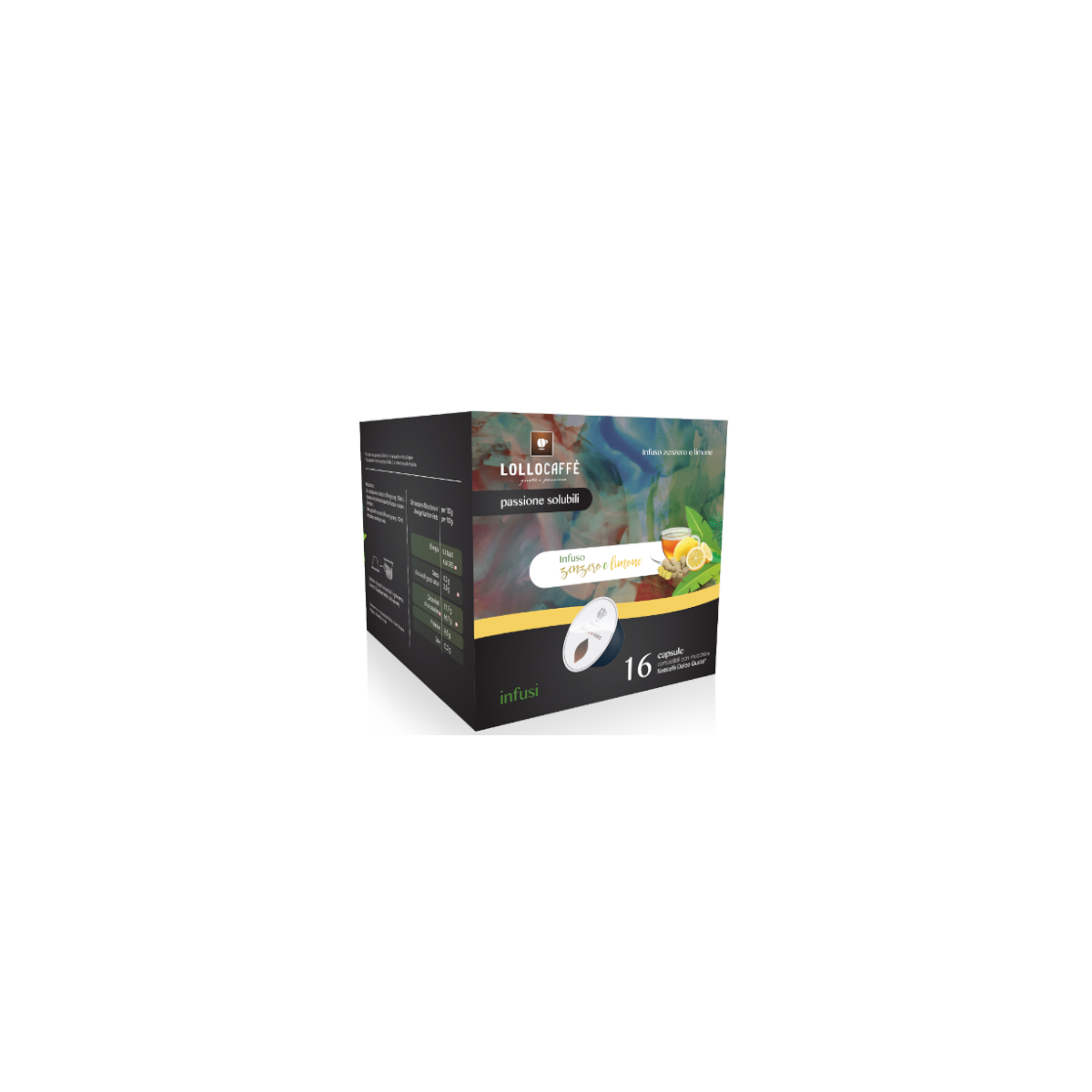 Infuso Zenzero e Limone, Capsule compatibili con Nescafè Dolce Gusto, Lollo Caffè, 16 pezzi