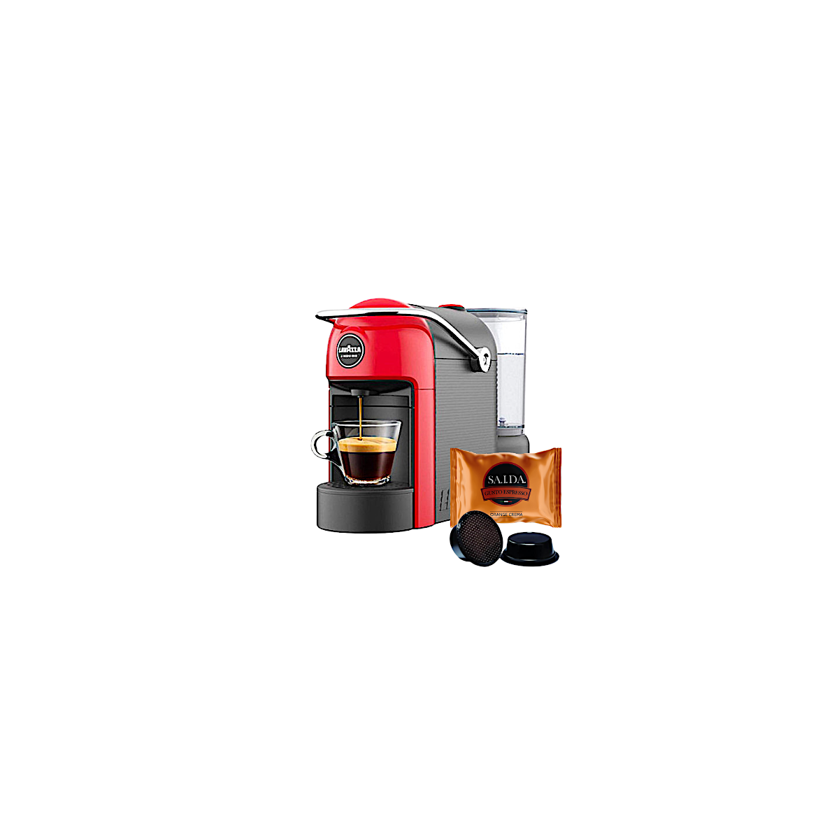 Macchina Caffè Lavazza A Modo Mio Jolie, + 100 capsule Saida compatibili A Modo Mio