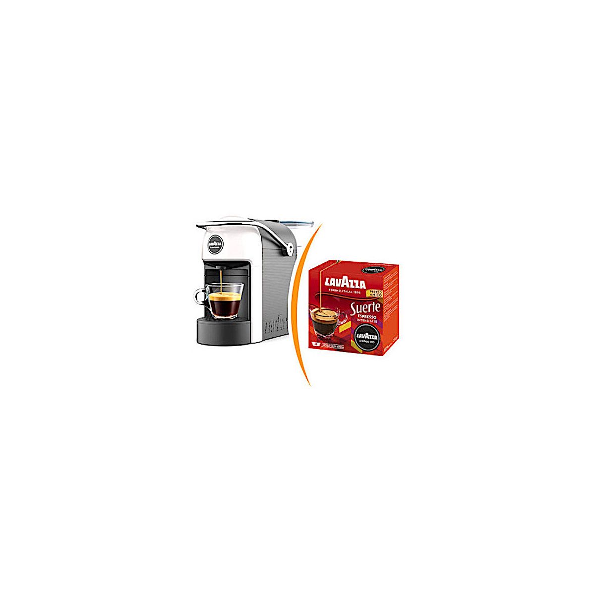 Macchina Caffè Lavazza A Modo Mio Jolie + 36 capsule A Modo Mio Suerte