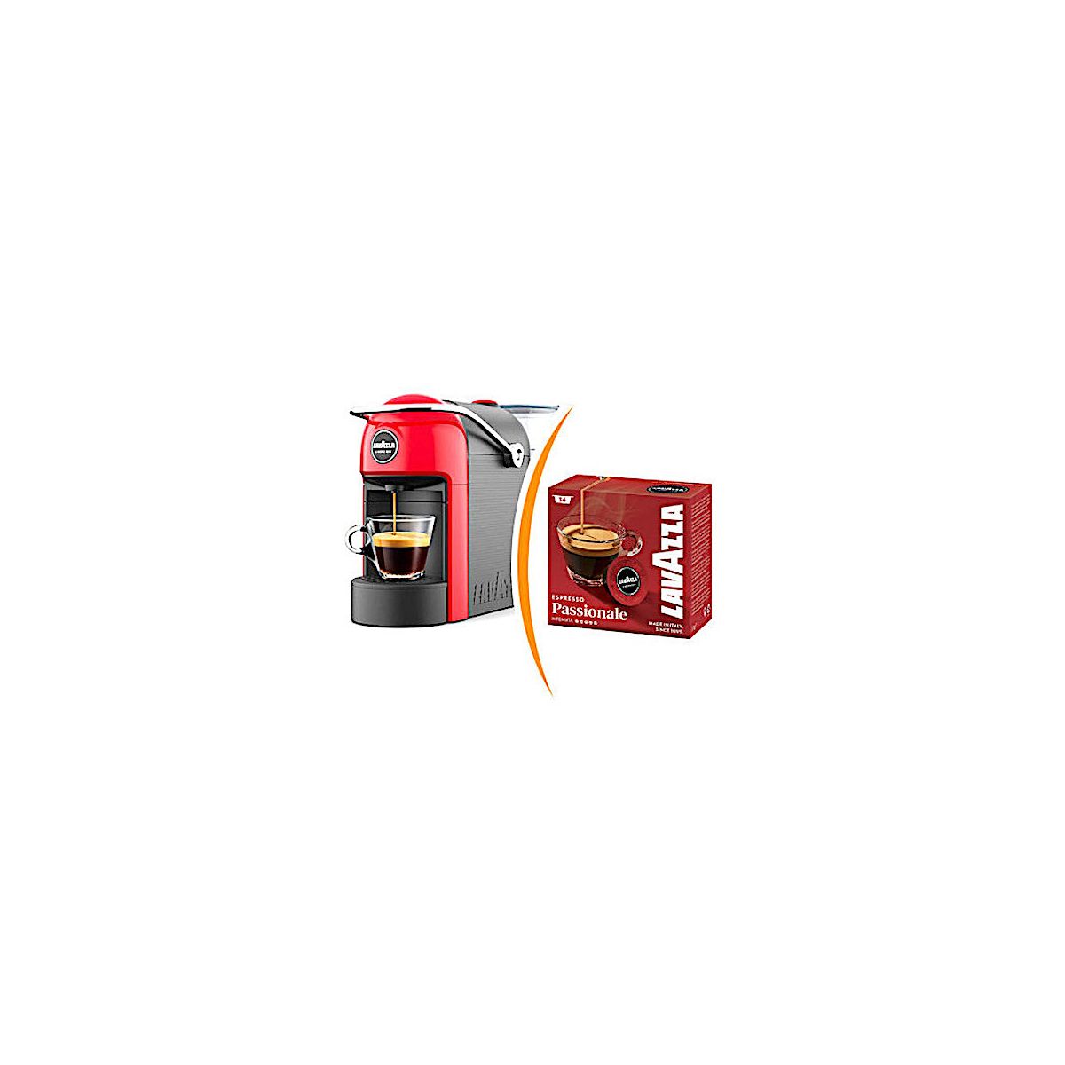 Macchina Caffè Lavazza A Modo Mio Jolie + 36 capsule A Modo Mio Passionale