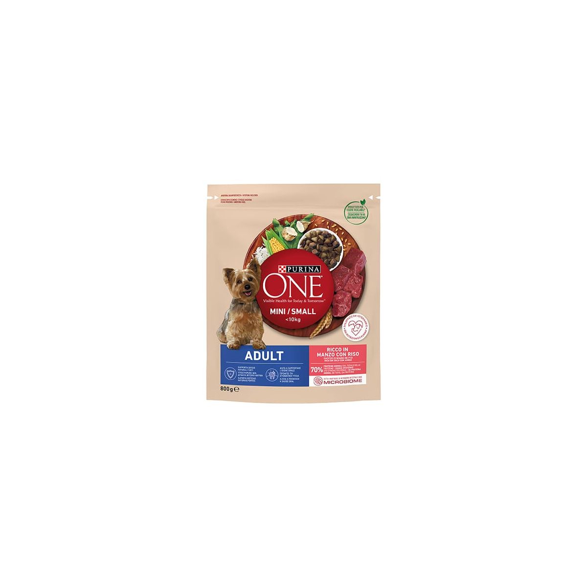 Purina ONE Mini Dog Adult Manzo con Riso 800 Gr