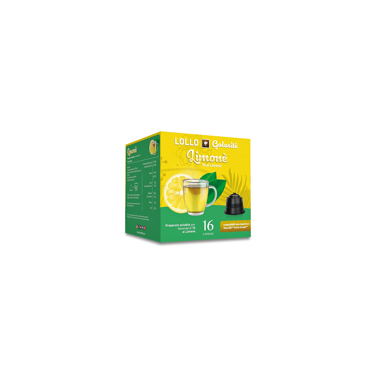 The Limone, Capsule compatibili con Nescafè Dolce Gusto, Lollo Caffè, 16 pezzi